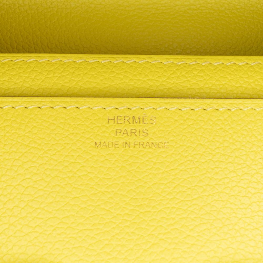 Hermès AB Hermès Yellow Calf Leather Evercolor Constance Wallet To Go France