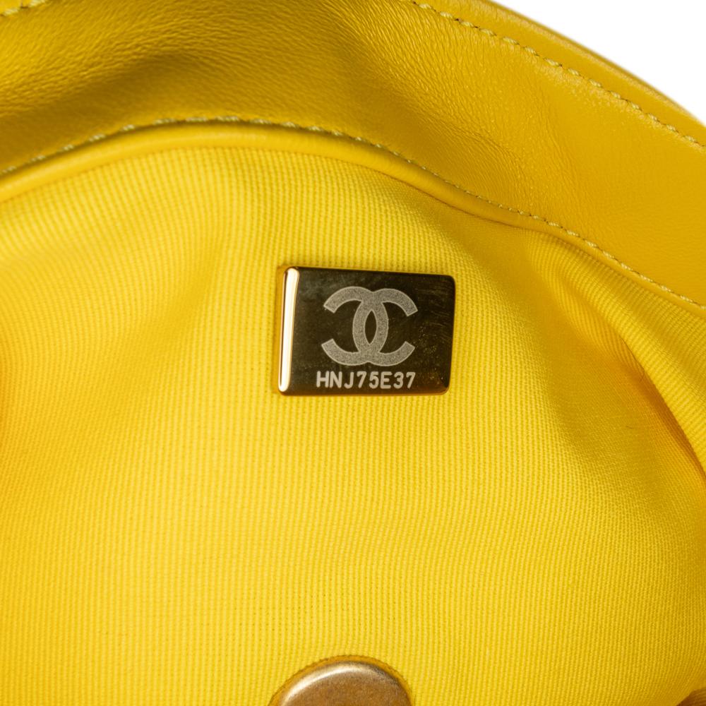 Chanel B Chanel Yellow Lambskin Leather Leather Small Quilted Lambskin Candy Chain Flap Italy