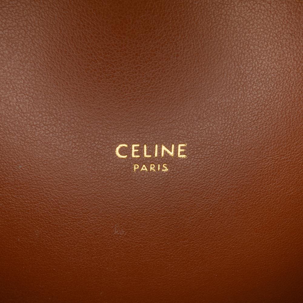 Celine AB Celine Brown Beige Fur Natural Material Shearling Bucket 16 Italy