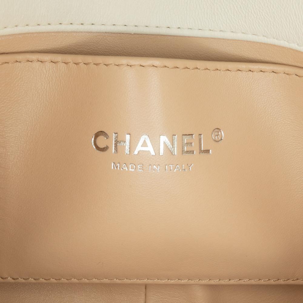 Chanel B Chanel White Lambskin Leather Leather Mini Quilted Lambskin Chain Rows Flap Italy