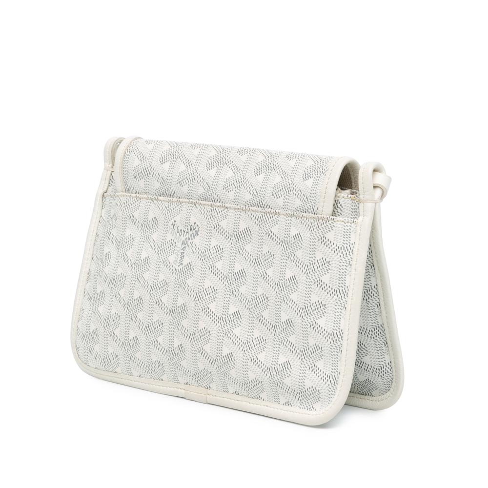 Goyard B Goyard White Coated Canvas Fabric Goyardine Plumet Pocket Wallet France