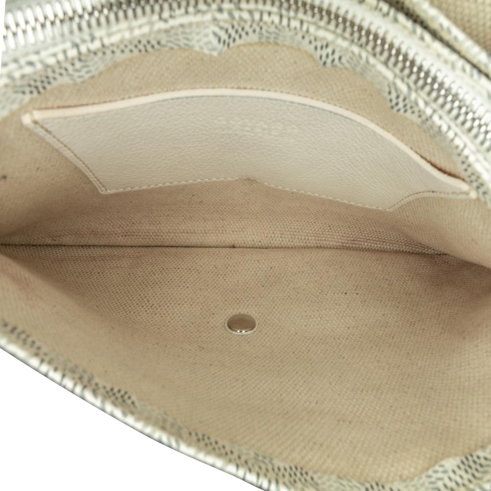 Goyard B Goyard White Coated Canvas Fabric Goyardine Plumet Pocket Wallet France