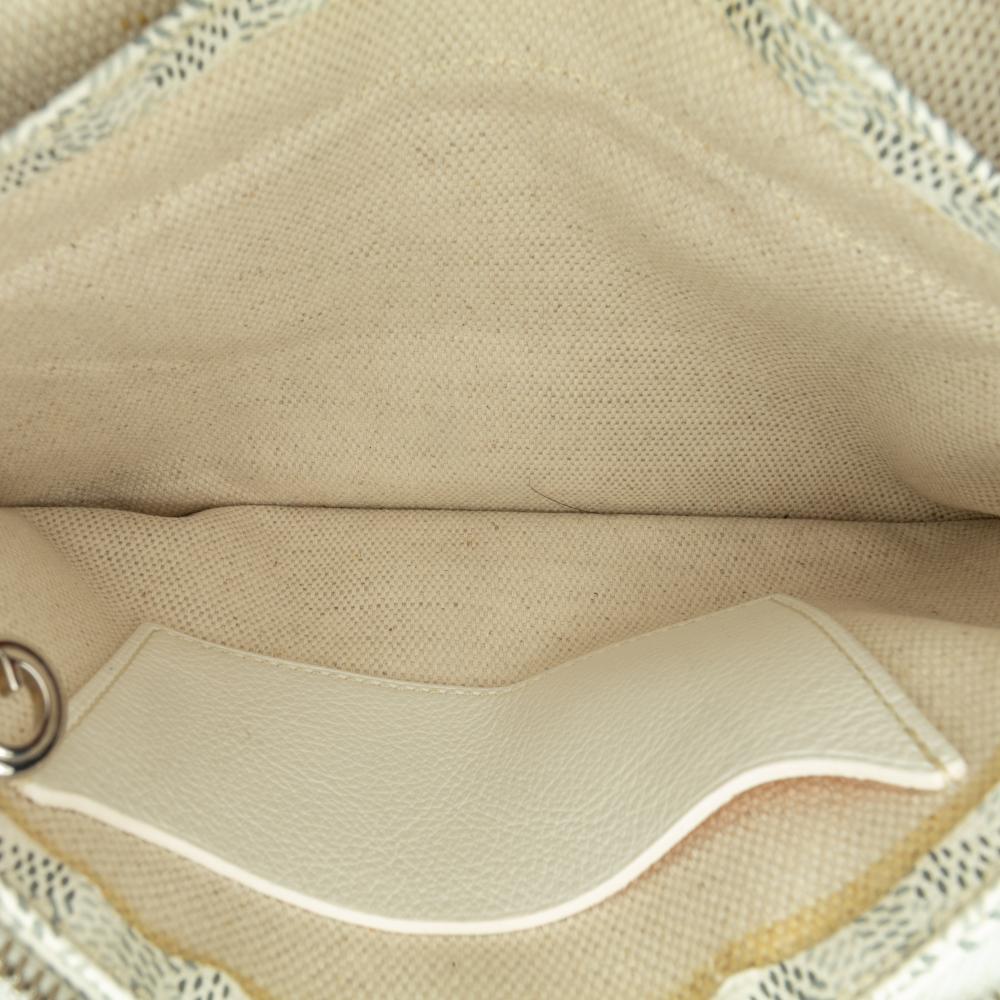 Goyard B Goyard White Coated Canvas Fabric Goyardine Plumet Pocket Wallet France