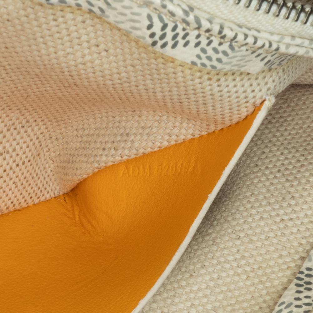 Goyard B Goyard White Coated Canvas Fabric Goyardine Plumet Pocket Wallet France