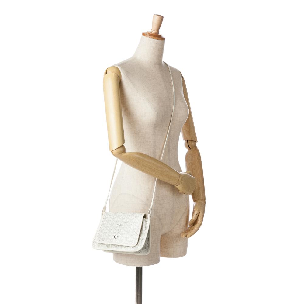 Goyard B Goyard White Coated Canvas Fabric Goyardine Plumet Pocket Wallet France