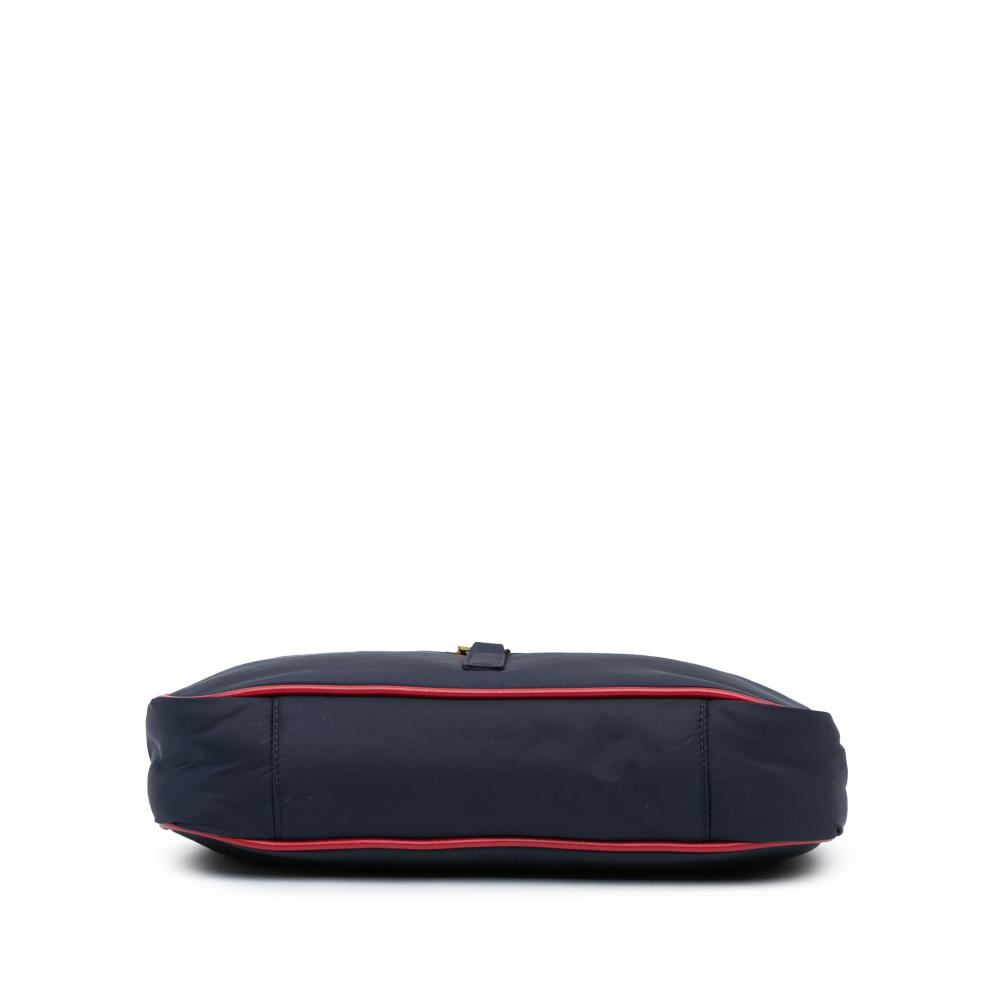 Saint Laurent B Saint Laurent Blue Navy Nylon Fabric Le 5 a 7 Shoulder Bag Italy