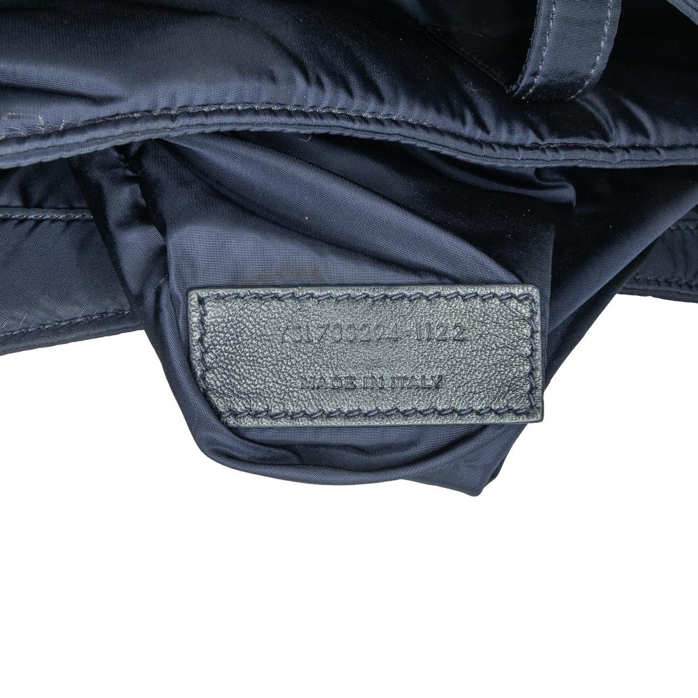 Saint Laurent B Saint Laurent Blue Navy Nylon Fabric Le 5 a 7 Shoulder Bag Italy