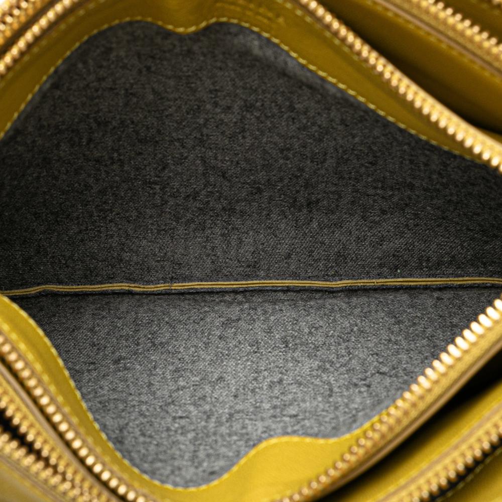 Celine B Celine Yellow Mustard Lambskin Leather Leather Large Lambskin Trio Crossbody Italy