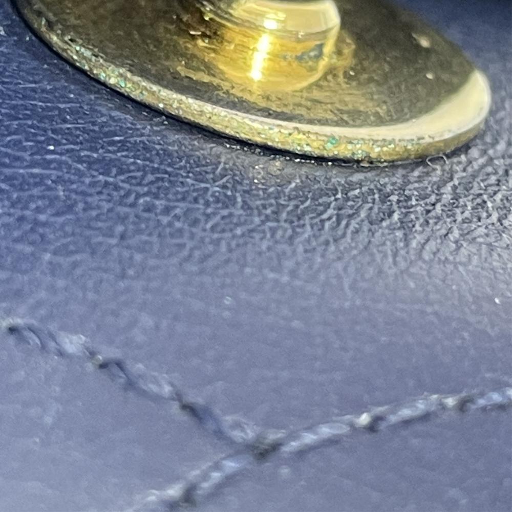 Chanel B Chanel Blue Navy with Black Caviar Leather Leather Small Bicolor Caviar CC Filigree Flap Italy