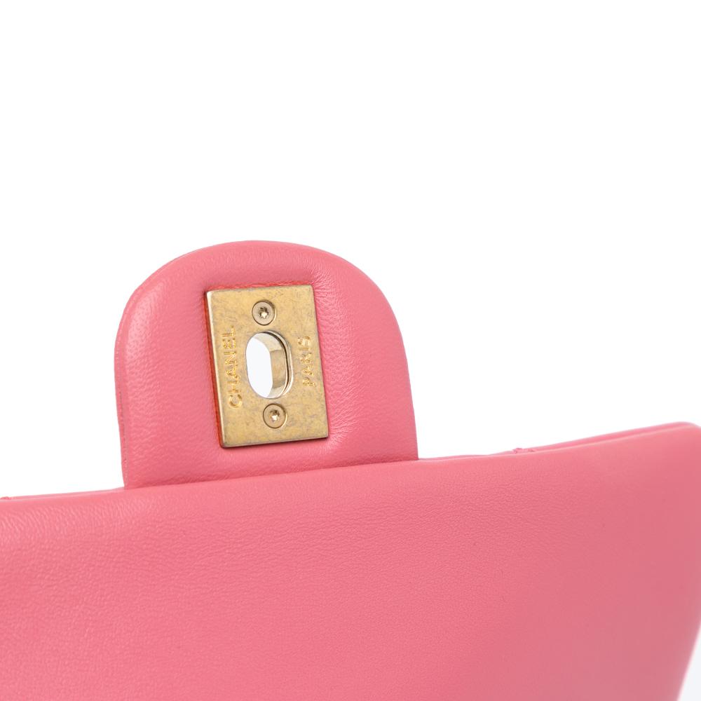 Chanel AB Chanel Pink Lambskin Leather Leather Small Quilted Lambskin Dynasty Flap Italy