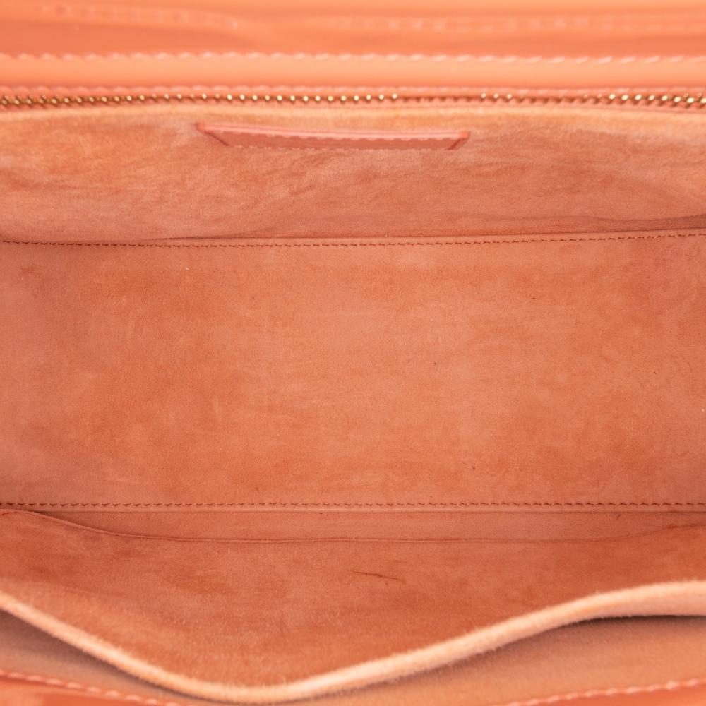 Christian Dior B Dior Orange Peach Patent Leather Leather Medium Patent Cannage Lady Dior Italy