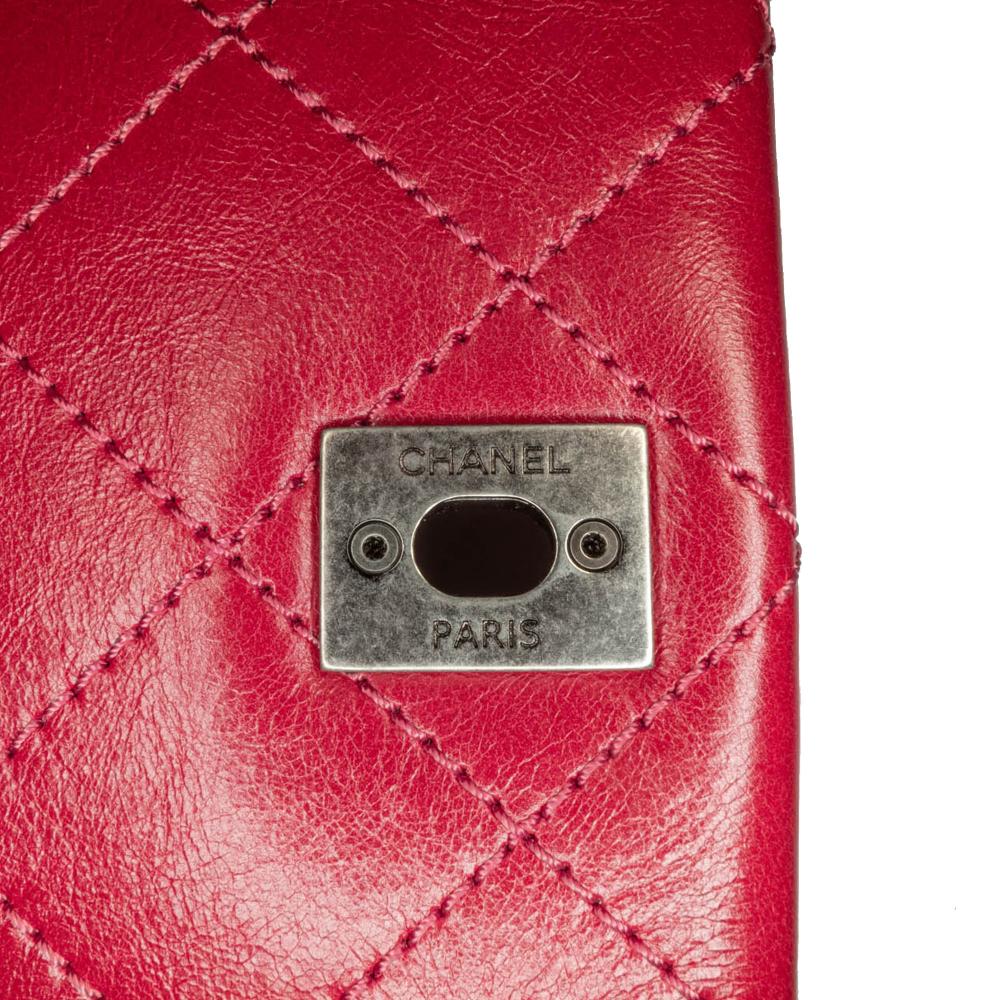 Chanel B Chanel Red Lambskin Leather Leather CC Lambskin and Tweed Flap Italy