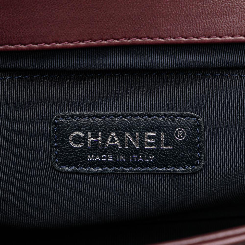 Chanel AB Chanel Red Burgundy Velvet Fabric Old Medium and Tweed Boy Flap Italy