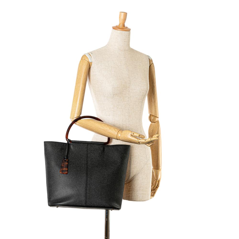 Chanel B Chanel Black Caviar Leather Leather Caviar Tortoise Top Handle Tote Italy