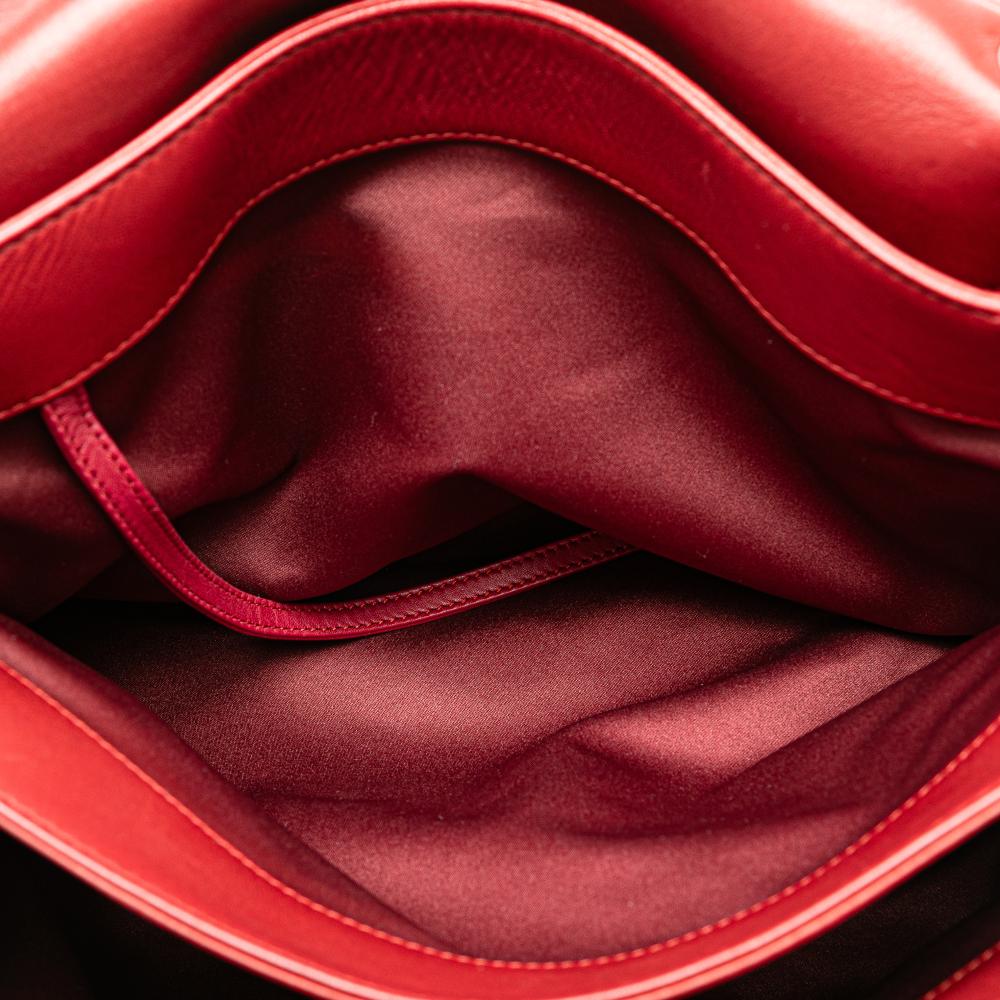 Chanel B Chanel Red Lambskin Leather Leather Maxi Lambskin 3 Accordion Flap Italy