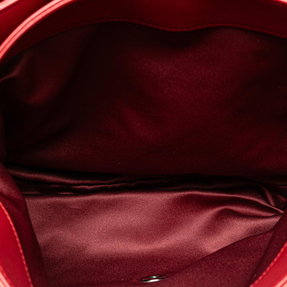 Chanel B Chanel Red Lambskin Leather Leather Maxi Lambskin 3 Accordion Flap Italy