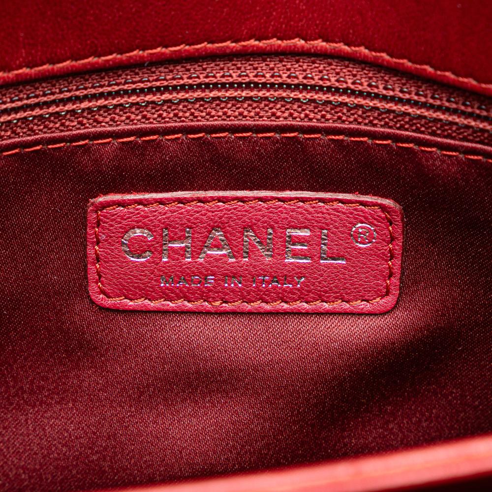 Chanel B Chanel Red Lambskin Leather Leather Maxi Lambskin 3 Accordion Flap Italy