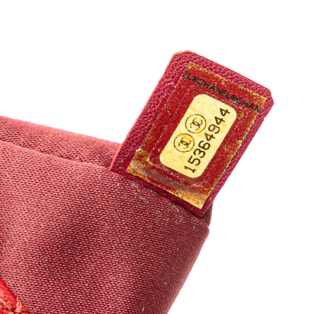 Chanel B Chanel Red Lambskin Leather Leather Maxi Lambskin 3 Accordion Flap Italy