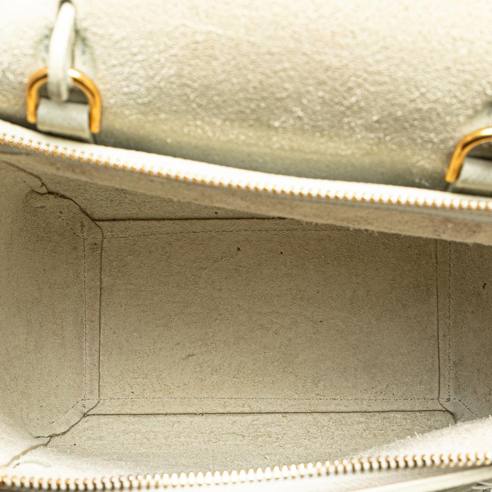 Celine B Celine White Calf Leather Nano Grained skin Belt Bag Italy