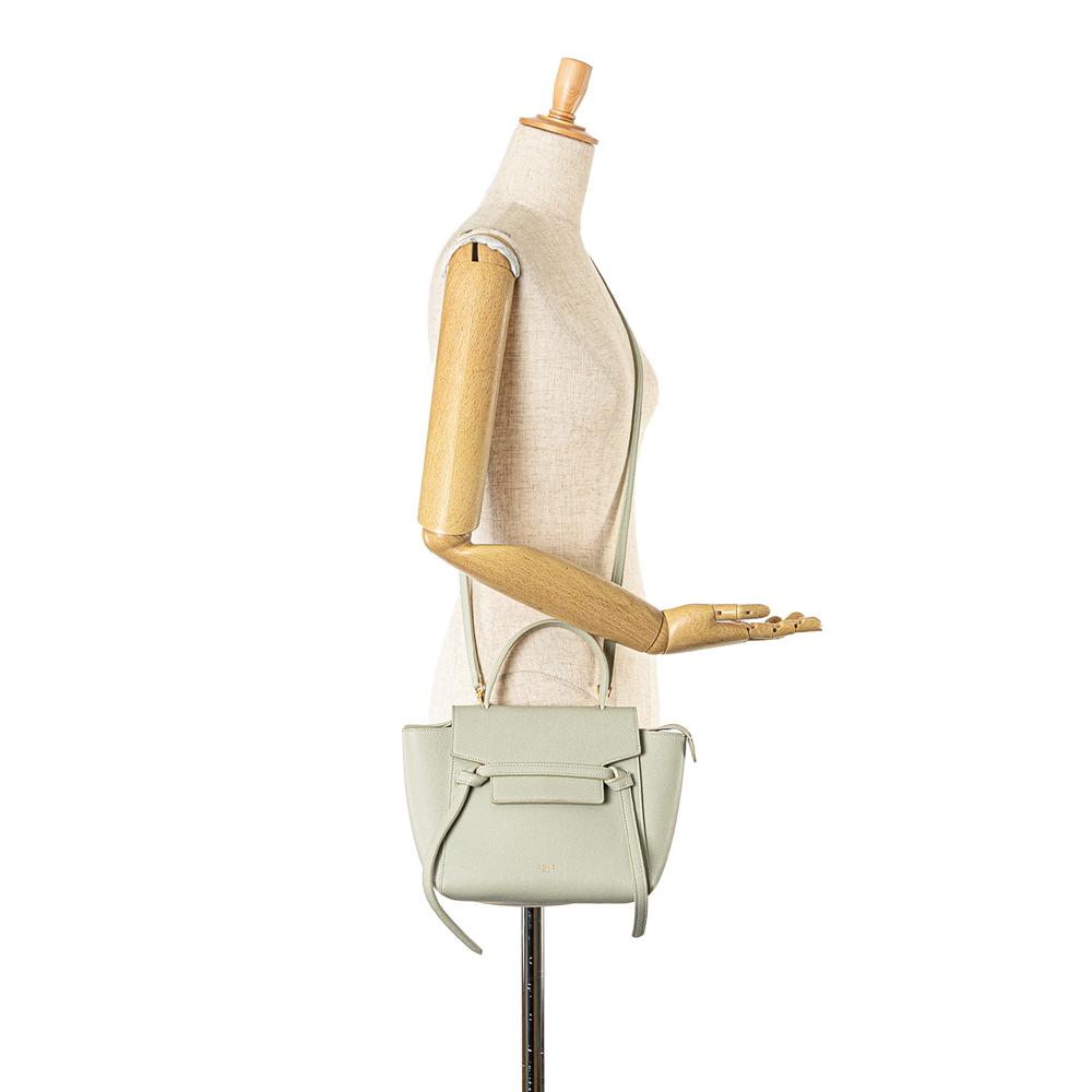 Celine B Celine White Calf Leather Nano Grained skin Belt Bag Italy