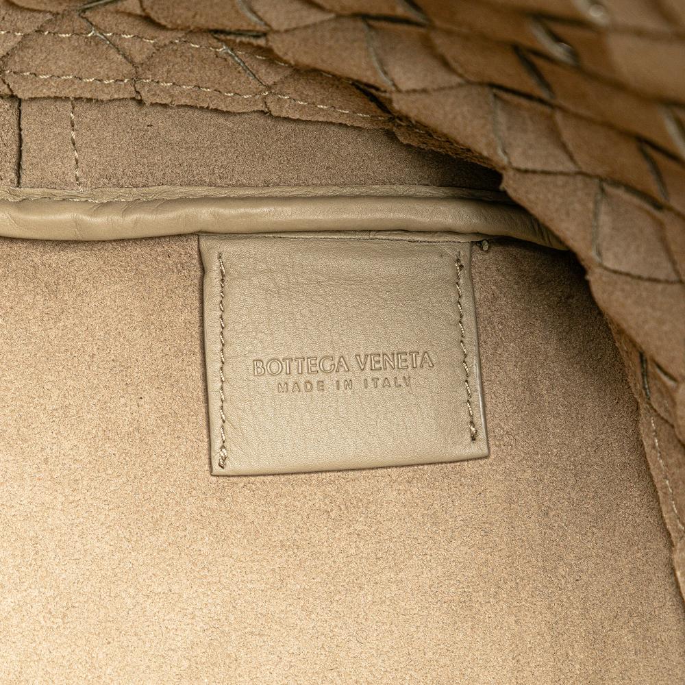 Bottega Veneta B Bottega Veneta Brown Taupe Nappa Leather Leather Nappa Intrecciato Tote Italy