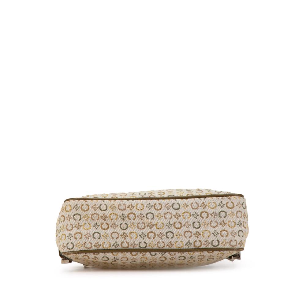 Celine B Celine Brown Light Beige Canvas Fabric C Macadam Shoulder Bag Italy