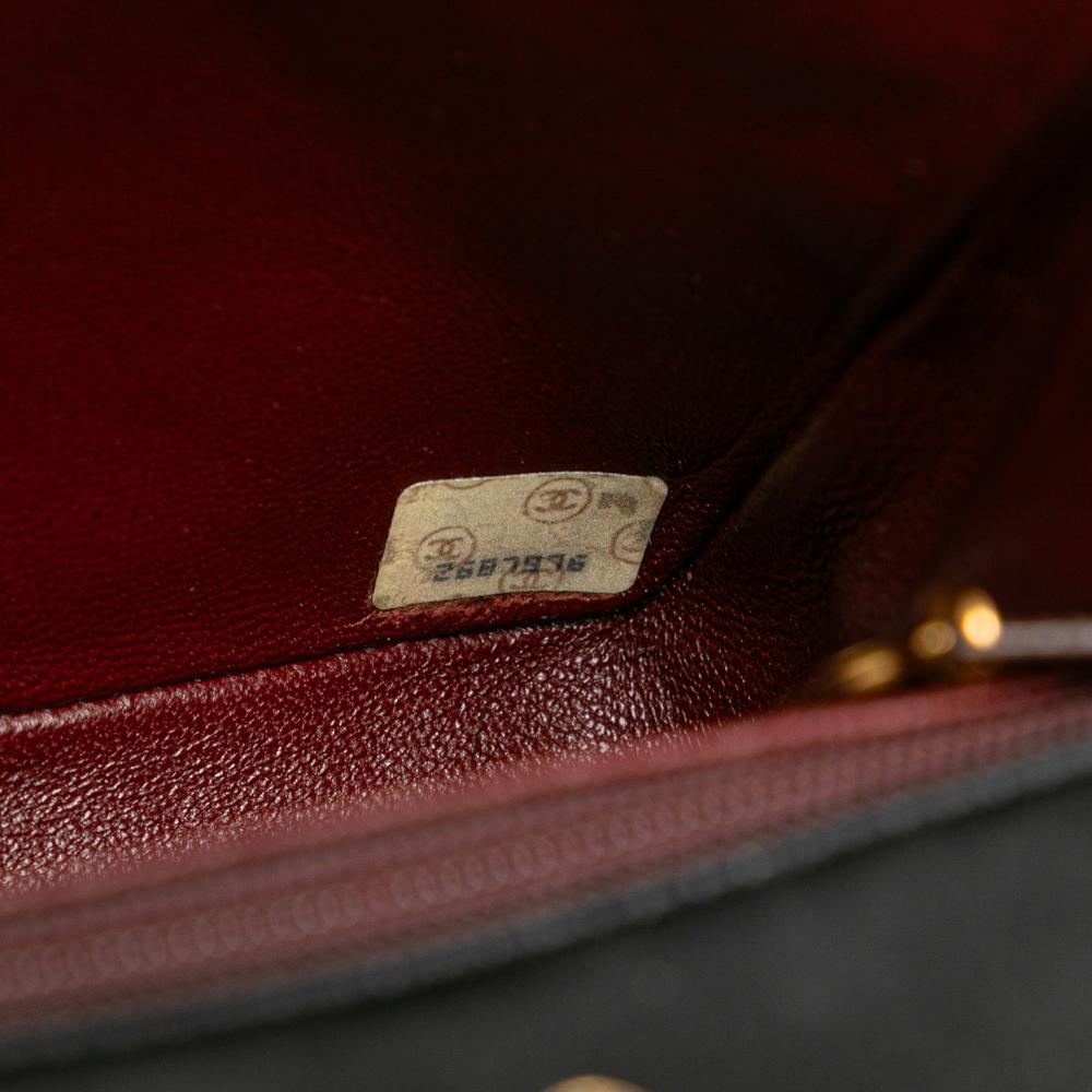 Chanel B Chanel Black Lambskin Leather Leather Small Square Quilted Lambskin Flap France