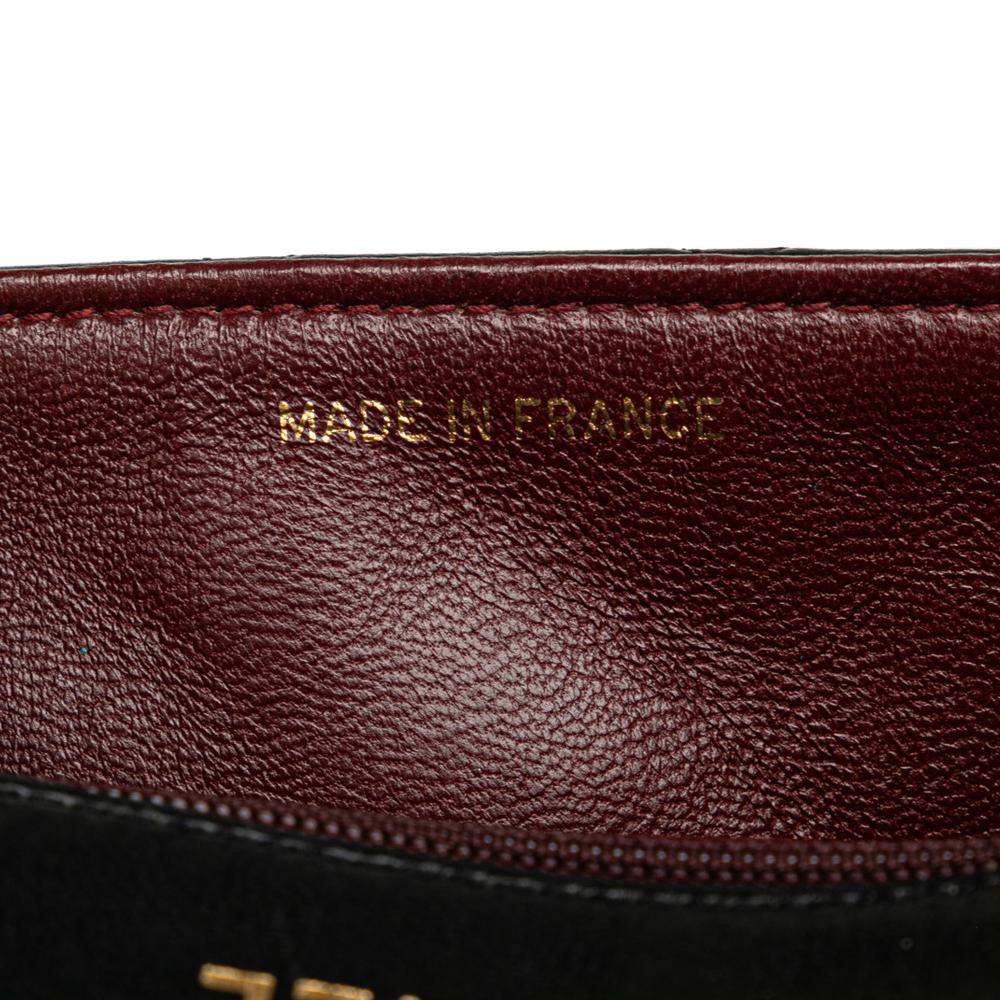 Chanel B Chanel Black Lambskin Leather Leather Small Square Quilted Lambskin Flap France