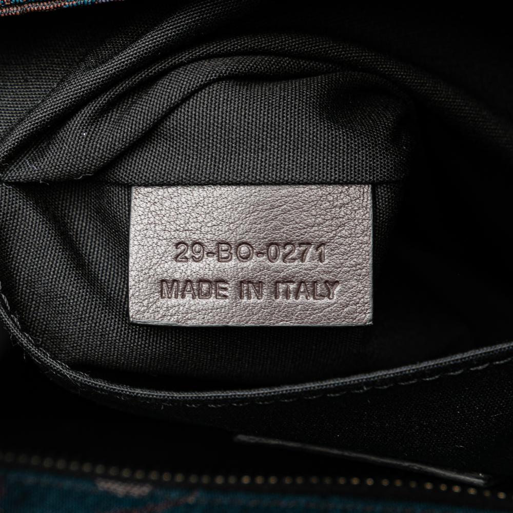 Christian Dior AB Dior Brown Denim Fabric Peter Doig Camouflage Soft Saddle Bag Italy