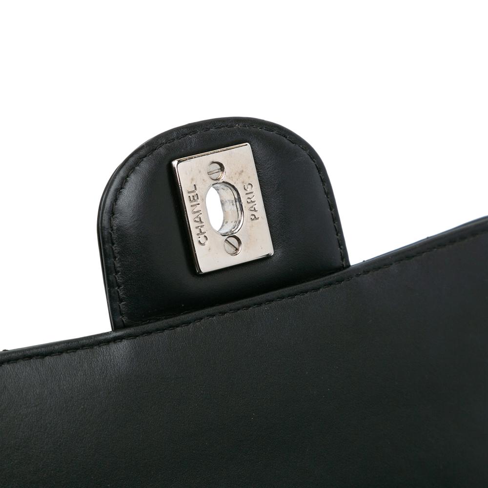 Chanel B Chanel Black Patent Leather Leather Mini Square Classic Chevron Patent Flap Italy