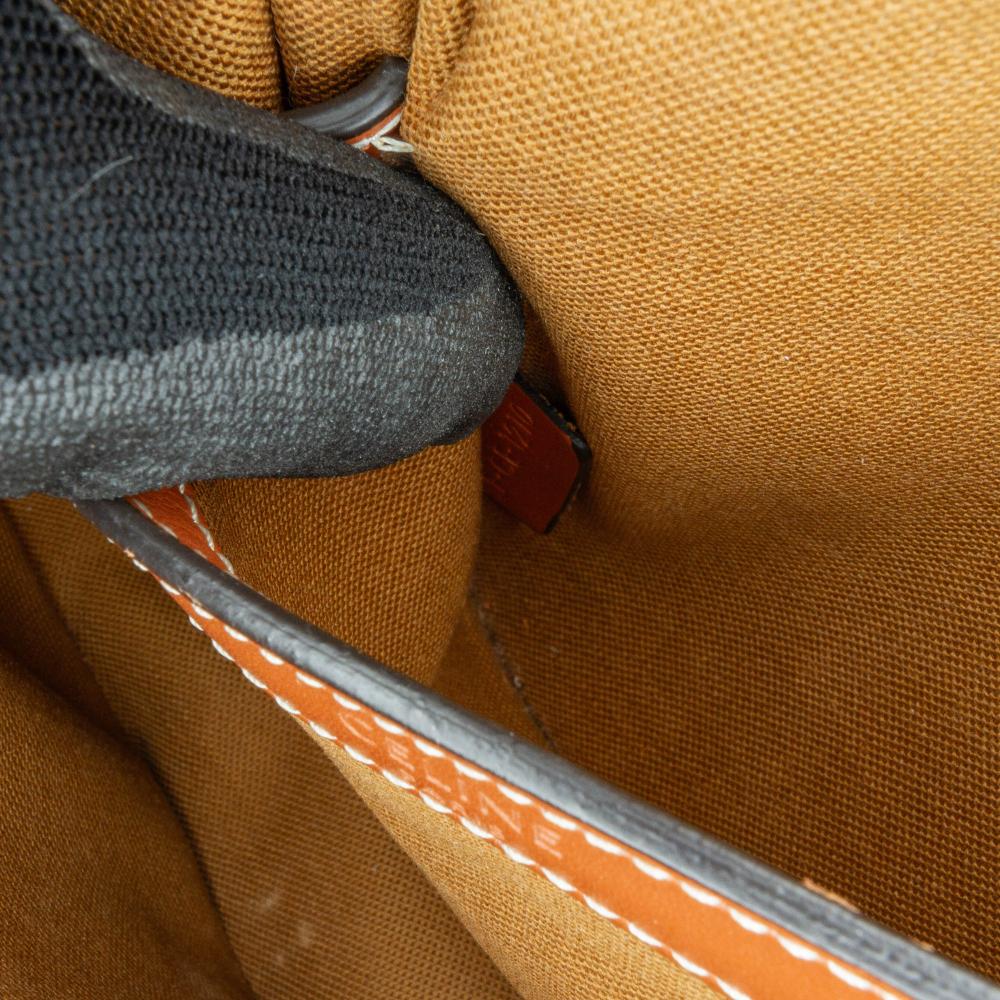 Celine B Celine Brown Dark Brown Coated Canvas Fabric Medium Triomphe Folco Crossbody Italy