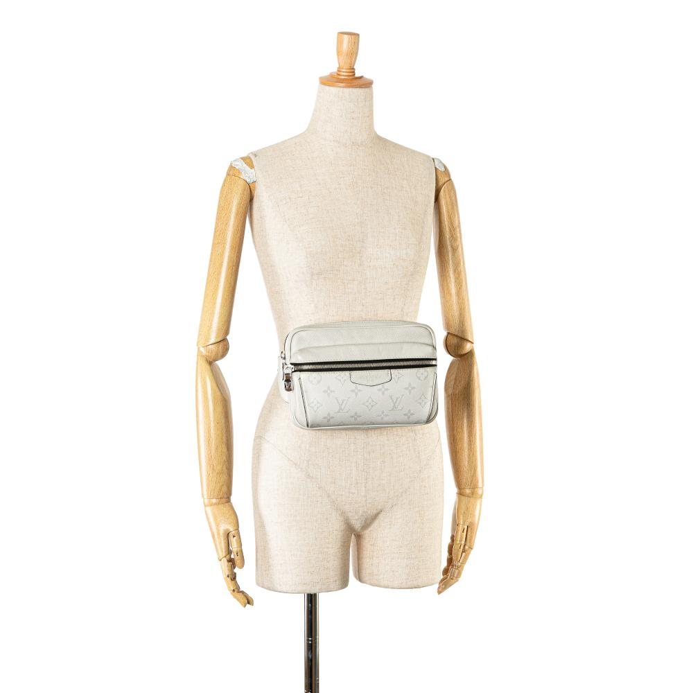 Louis Vuitton B Louis Vuitton White Monogram Canvas Canvas Monogram Taigarama Outdoor Bumbag Italy