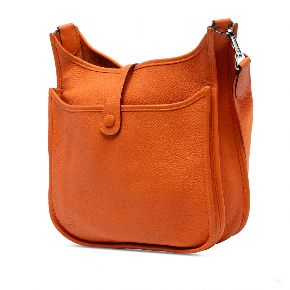 Hermès Evelyne 29 Taurillon Clemence Leather Hobo Crossbody Orange