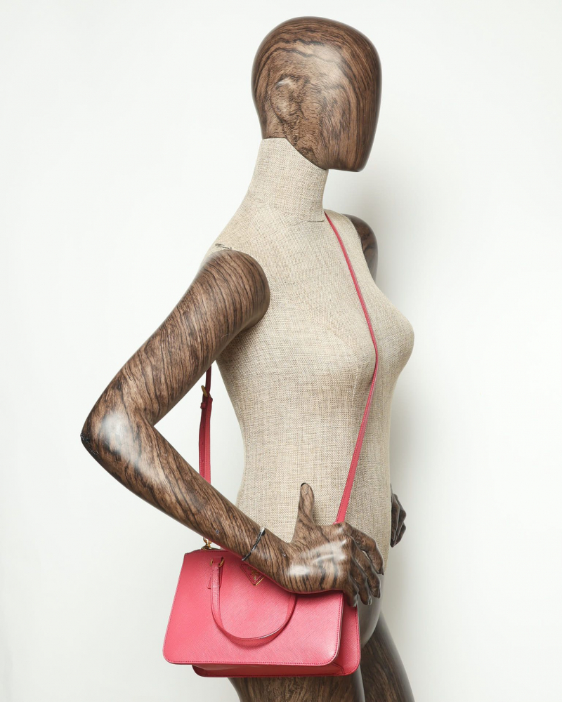 Prada Mini Saffiano Lux Galleria Double Zip Bag