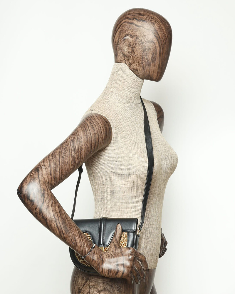 Celine Céline Leopard Besace Mini 16 Crossbody Bag