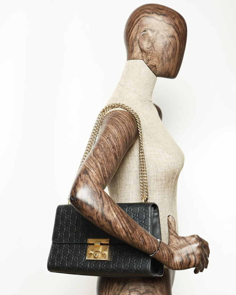 Gucci Large Padlock Guccissima Bag