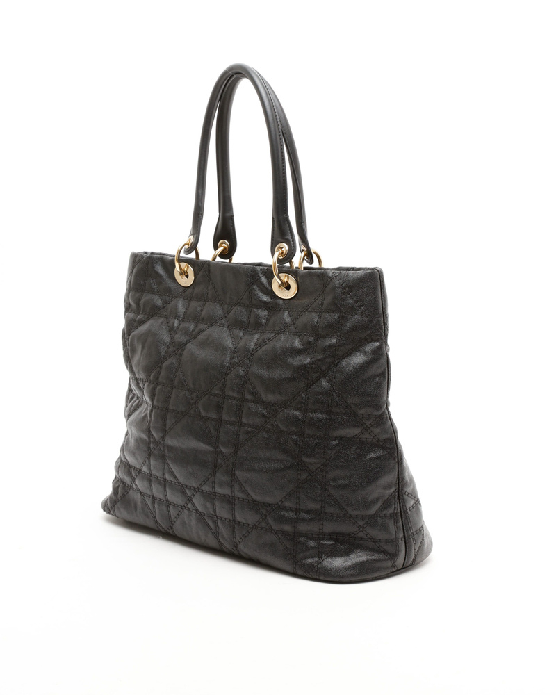 Christian Dior Large Cannage Coated Canvas Lady Dior Bag