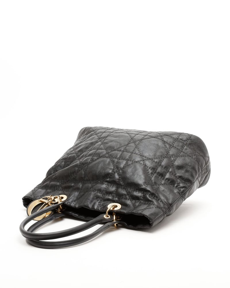 Christian Dior Large Cannage Coated Canvas Lady Dior Bag