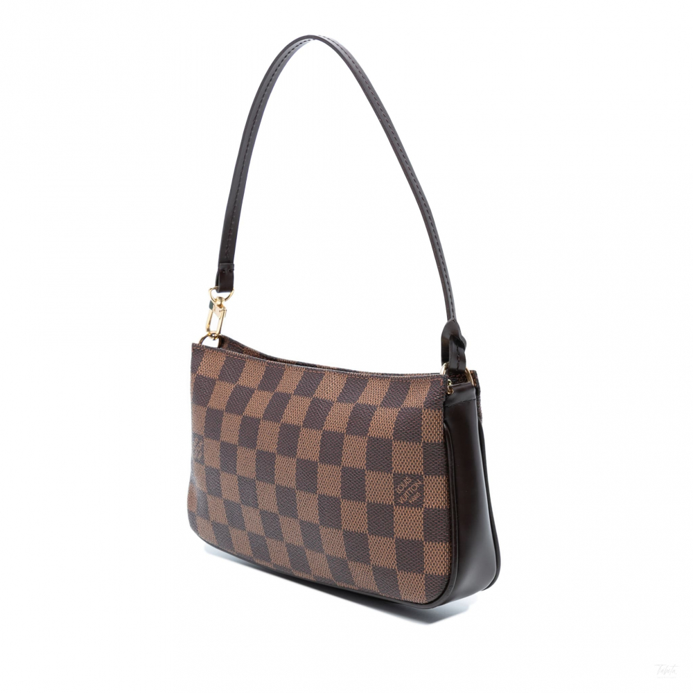 Louis Vuitton Pochette Canvas Pouch Clutch Damier Ebene