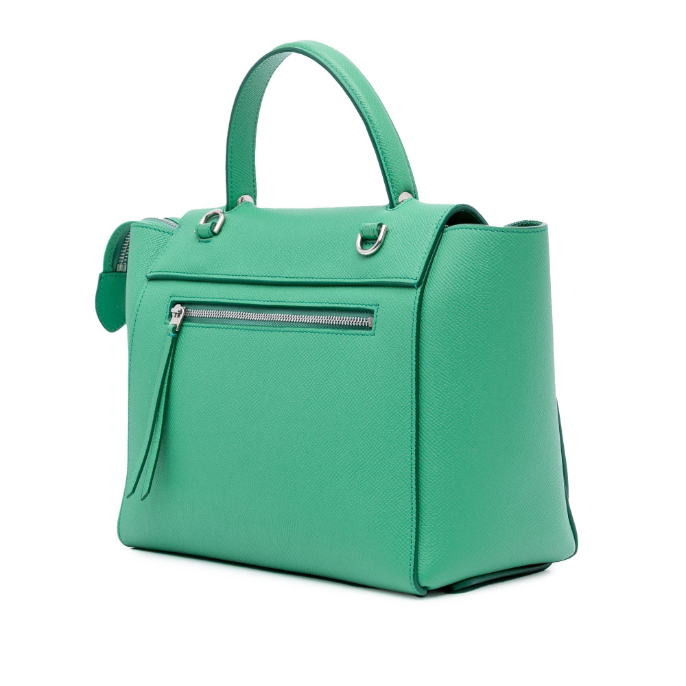 Celine Belt Bag Micro Grained Calfskin Leather 3-Ways Tote Bag Green