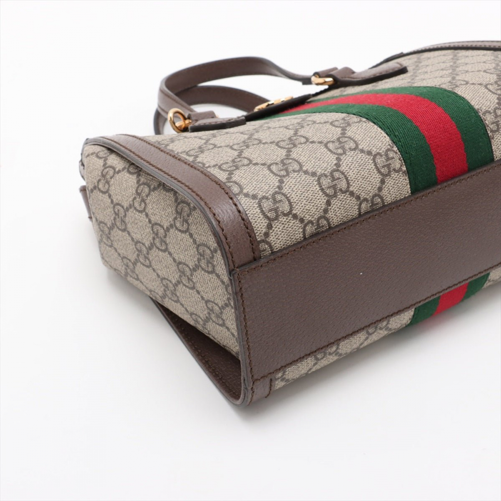 Gucci Ophidia GG Small Striped Canvas 2-Ways Tote Crossbody GG Supreme