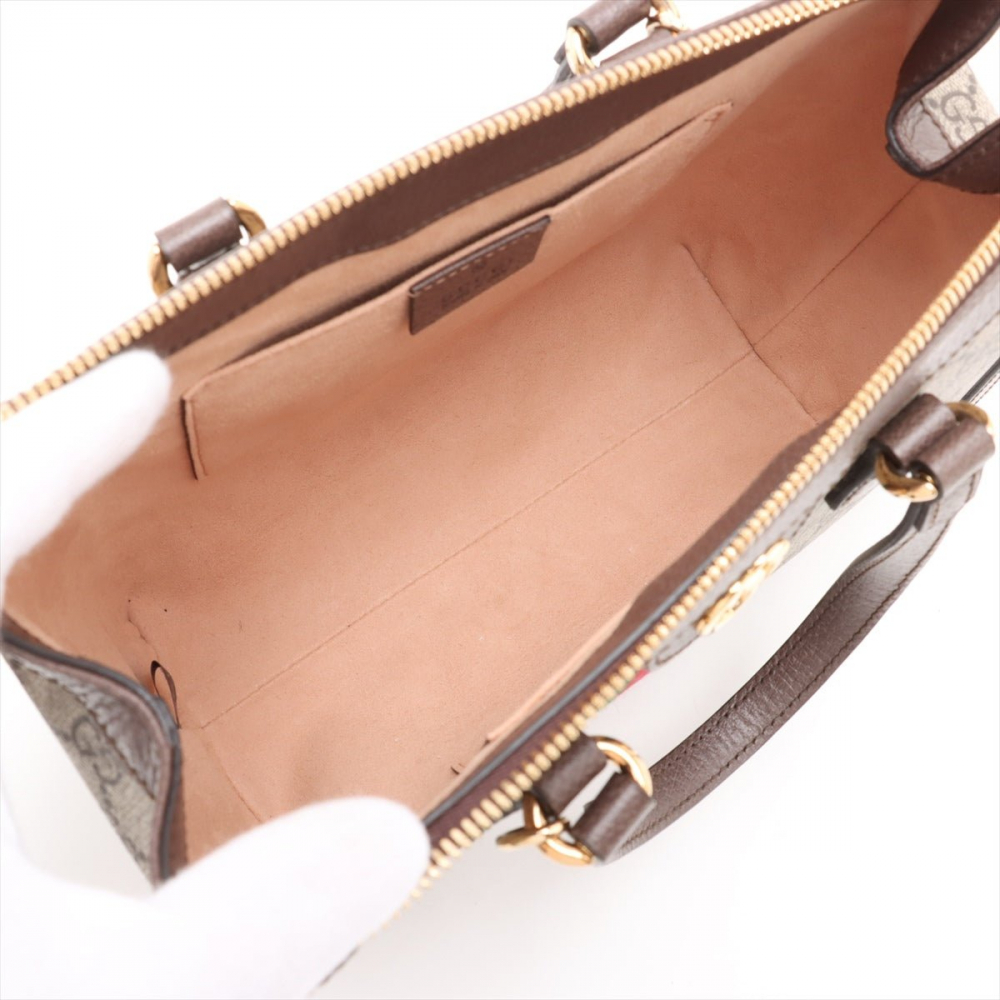 Gucci Ophidia GG Small Striped Canvas 2-Ways Tote Crossbody GG Supreme