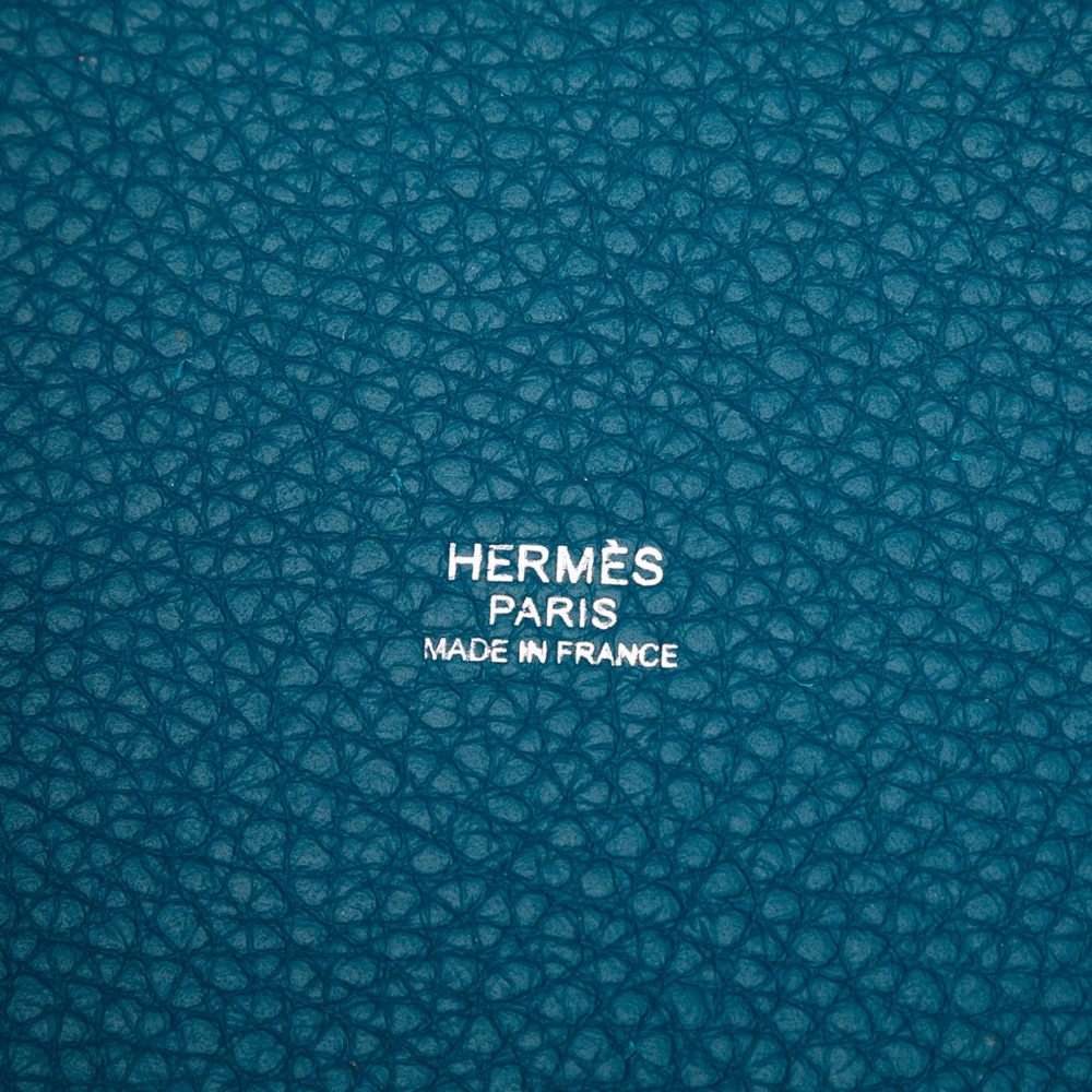 Hermès Picotin 18 Leather Lockless Bucket Handbag Blue Izmir