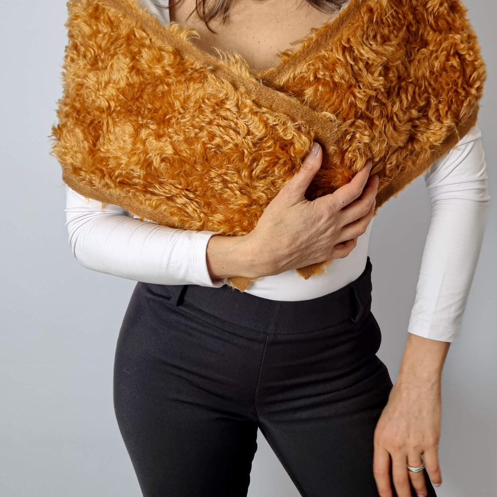 Prada Leather & Fur Scarve Arancio