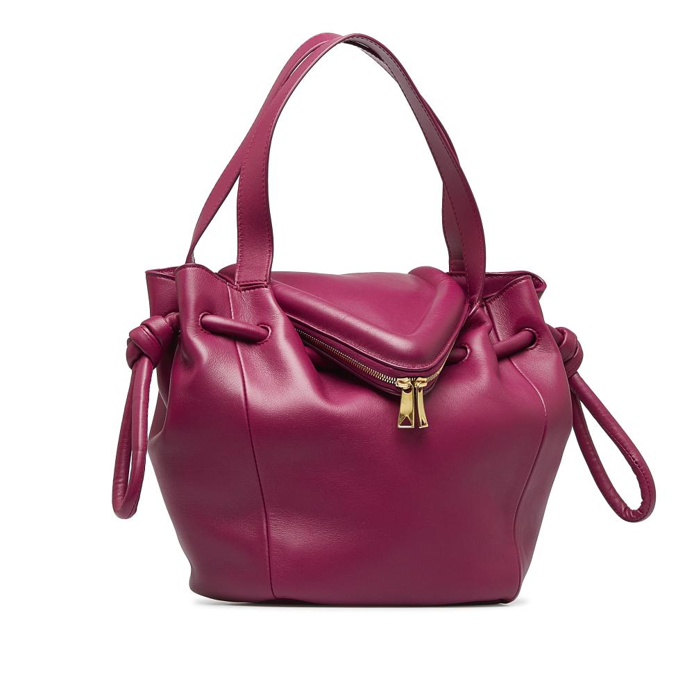 Bottega Veneta AB Bottega Veneta Pink Calf Leather Beak Handbag Italy