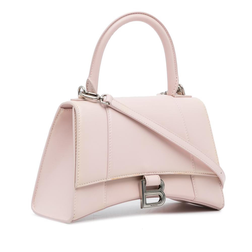 Balenciaga B Balenciaga Pink Light Pink Calf Leather Hourglass S Satchel Italy