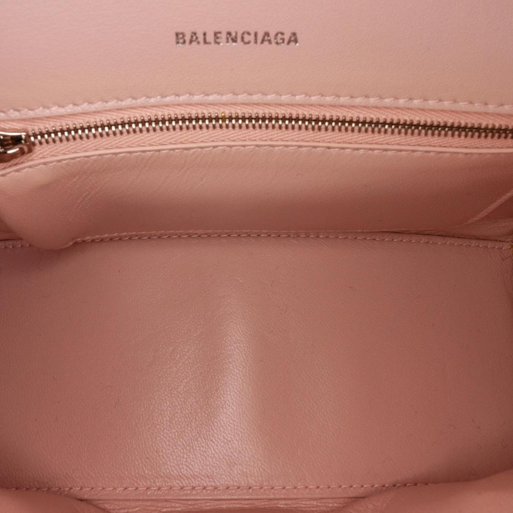 Balenciaga B Balenciaga Pink Light Pink Calf Leather Hourglass S Satchel Italy