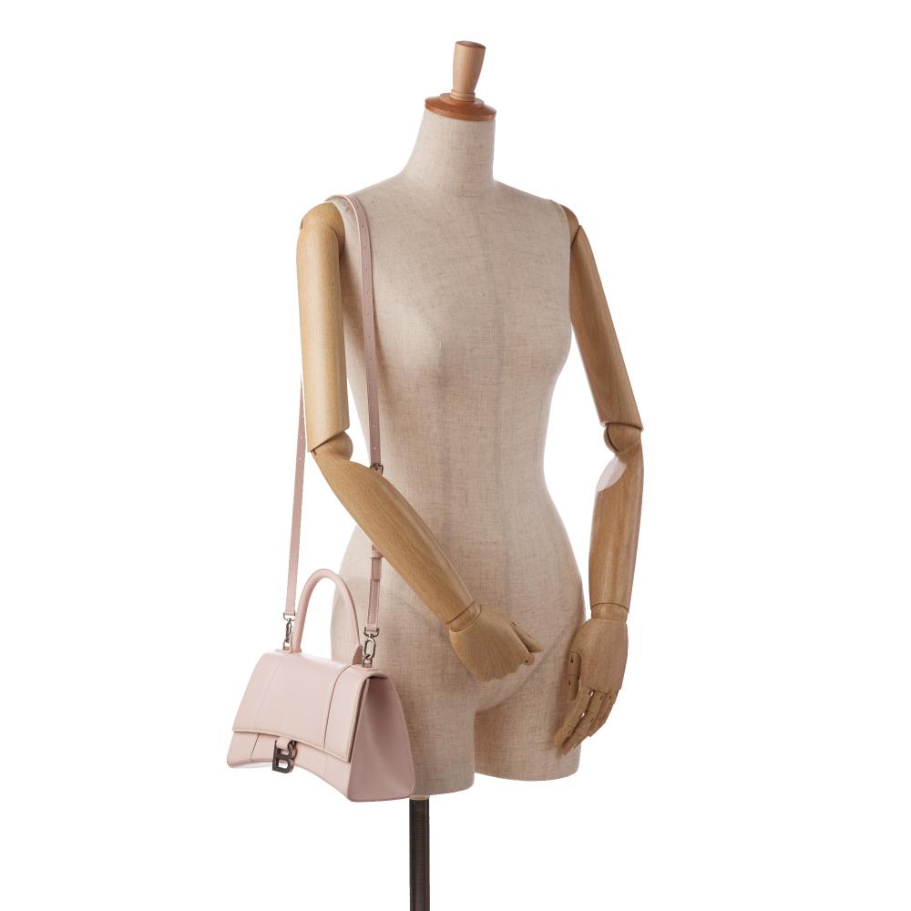 Balenciaga B Balenciaga Pink Light Pink Calf Leather Hourglass S Satchel Italy