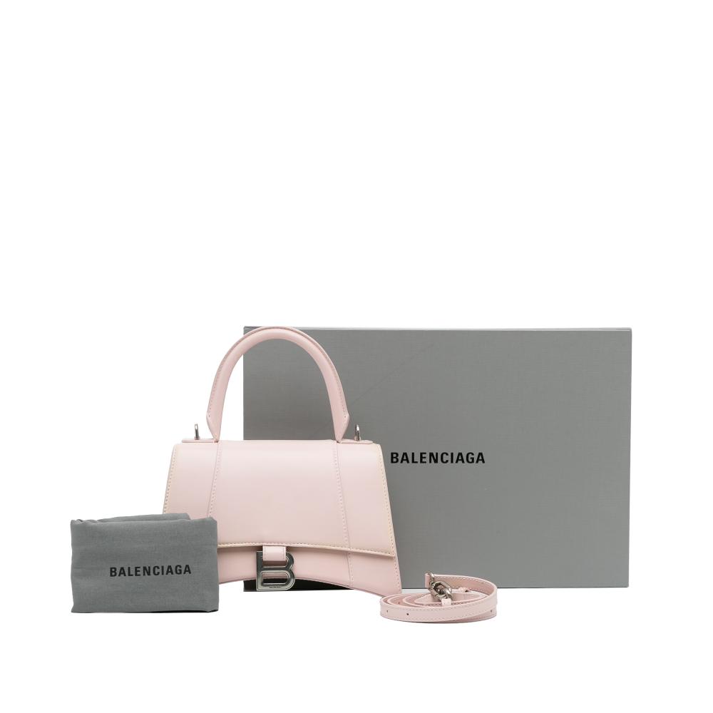 Balenciaga B Balenciaga Pink Light Pink Calf Leather Hourglass S Satchel Italy