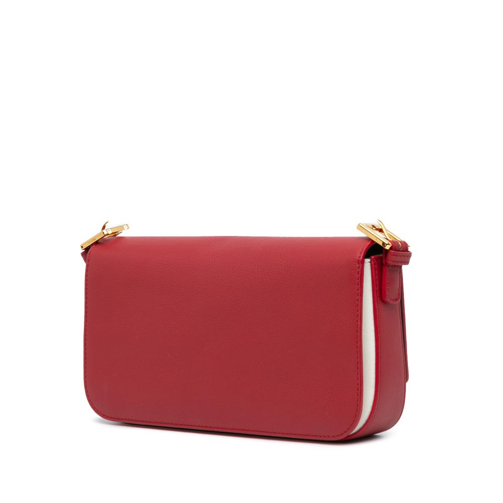 Fendi B Fendi Red Calf Leather 3Baguette Shoulder Bag Italy